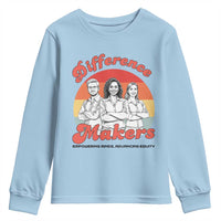 Difference Makers Teacher Appreciation Youth Sweatshirt Empowering Minds & Advancing Equity Retro Educator - Wonder Print Shop