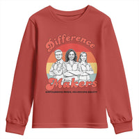 Difference Makers Teacher Appreciation Youth Sweatshirt Empowering Minds & Advancing Equity Retro Educator - Wonder Print Shop