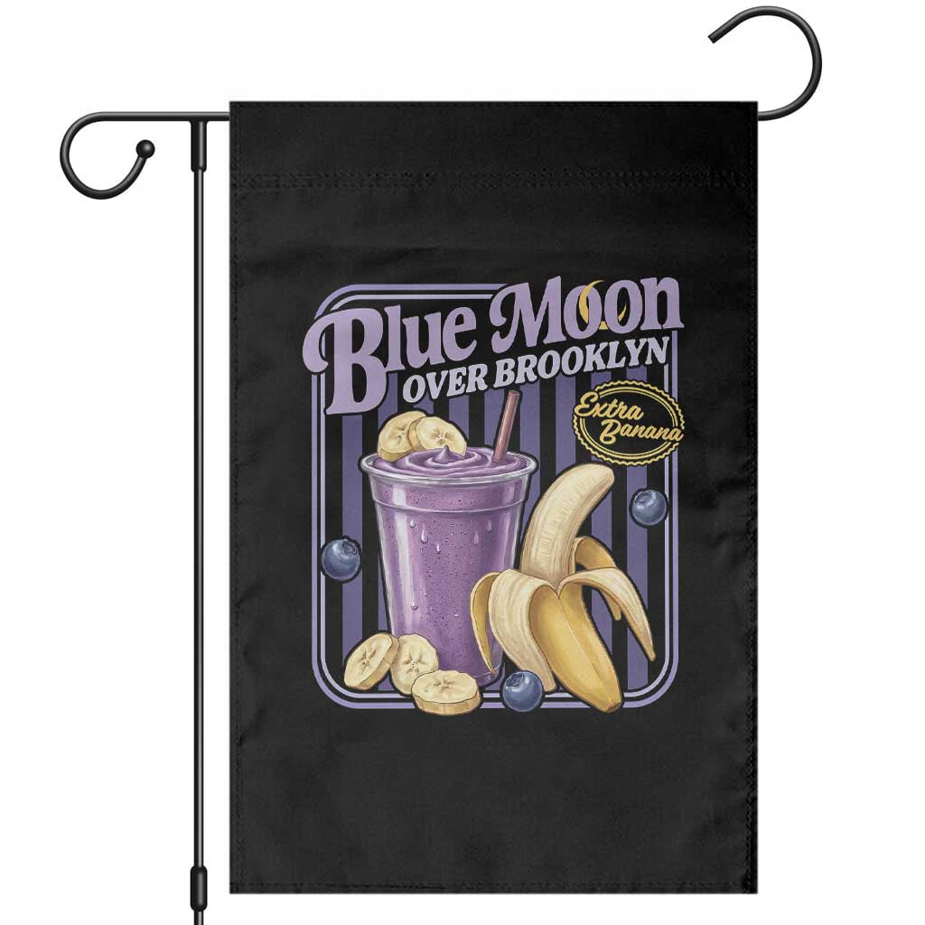 Blue Moon Over Brooklyn Banana Smoothie Aesthetic Garden Flag Extra Banana Hockey Romance Retro Style - Wonder Print Shop
