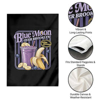 Blue Moon Over Brooklyn Banana Smoothie Aesthetic Garden Flag Extra Banana Hockey Romance Retro Style - Wonder Print Shop