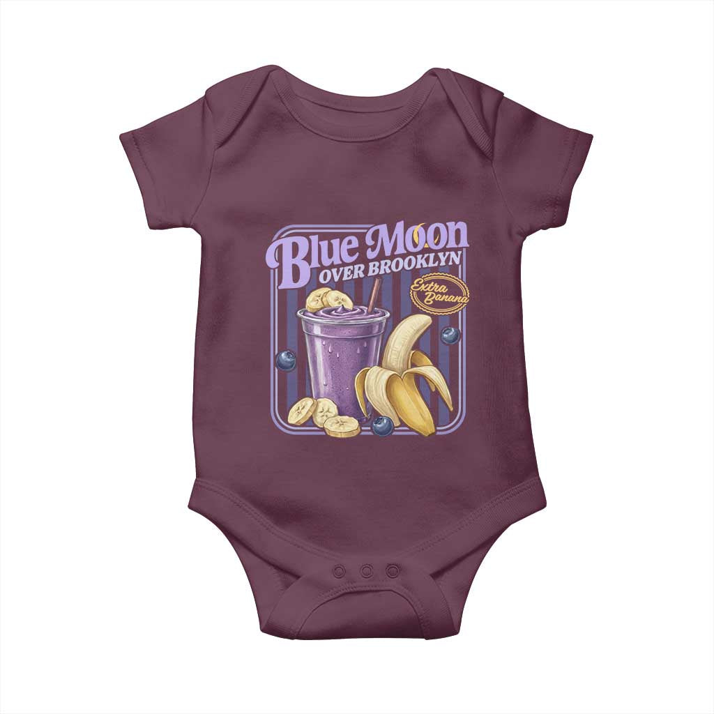 Blue Moon Over Brooklyn Banana Smoothie Aesthetic Baby Onesie Extra Banana Hockey Romance Retro Style - Wonder Print Shop