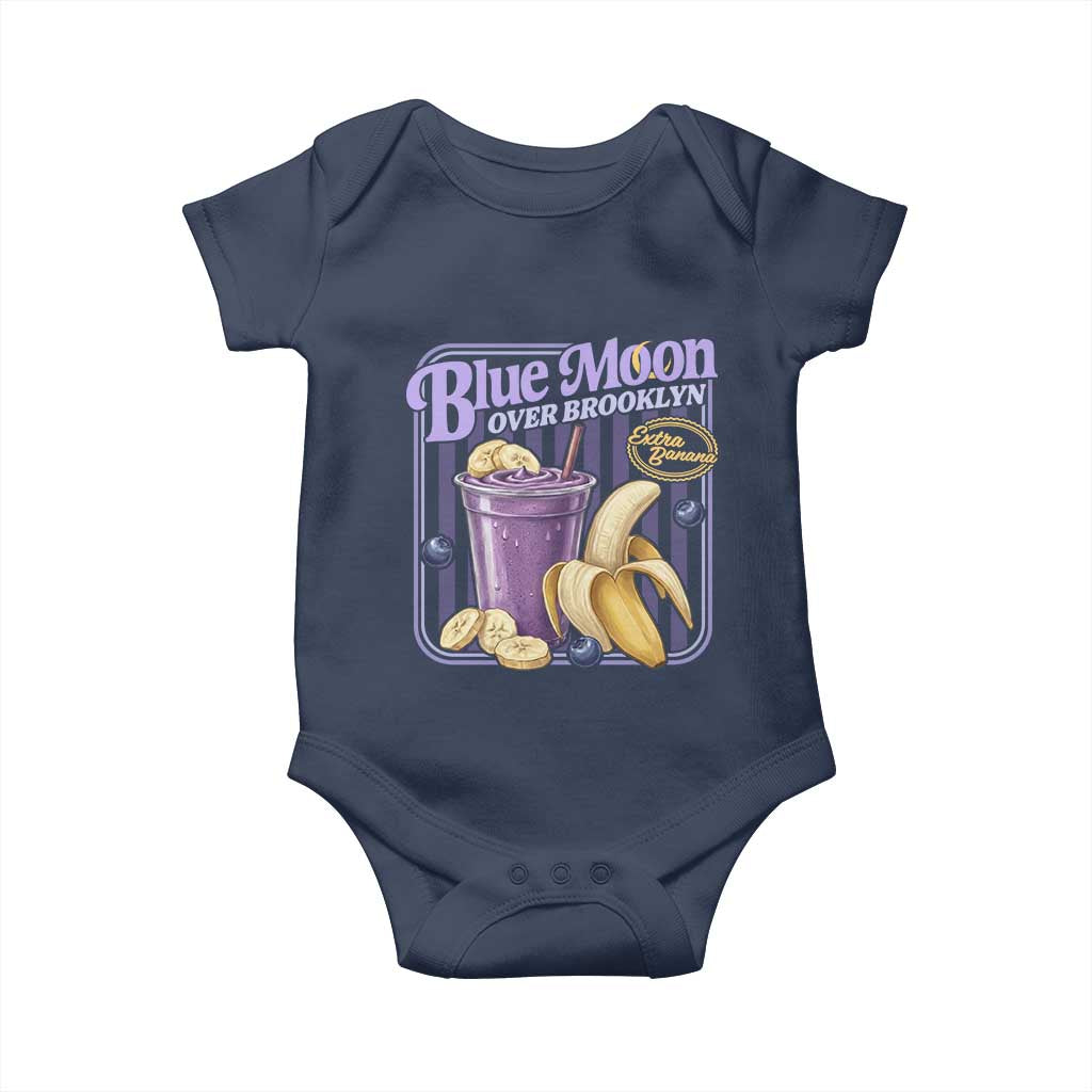Blue Moon Over Brooklyn Banana Smoothie Aesthetic Baby Onesie Extra Banana Hockey Romance Retro Style - Wonder Print Shop
