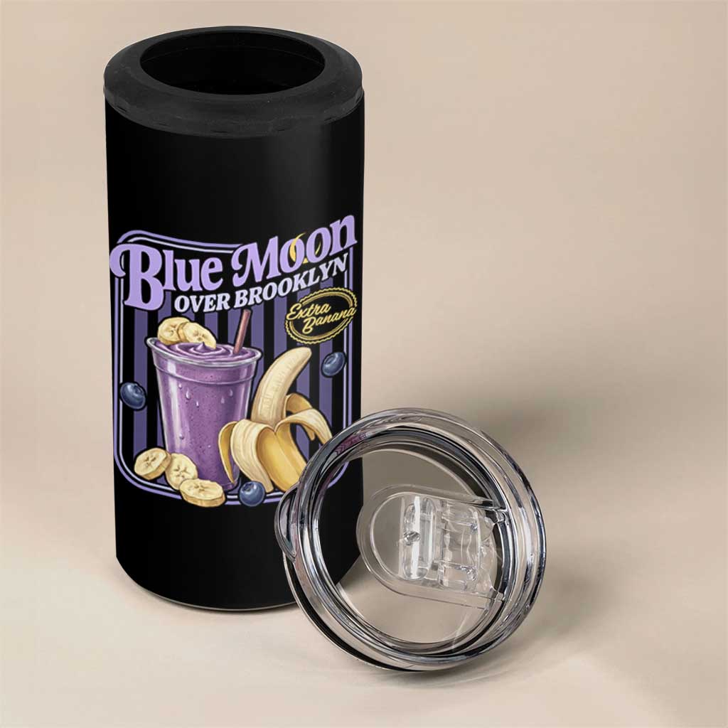 Blue Moon Over Brooklyn Banana Smoothie Aesthetic 4 in 1 Can Cooler Tumbler Extra Banana Hockey Romance Retro Style - Wonder Print Shop