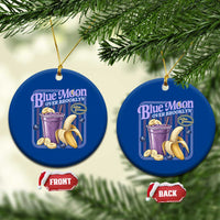 Blue Moon Over Brooklyn Banana Smoothie Aesthetic Ceramic Ornament Extra Banana Hockey Romance Retro Style - Wonder Print Shop