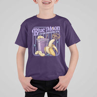 Blue Moon Over Brooklyn Banana Smoothie Aesthetic T Shirt For Kid Extra Banana Hockey Romance Retro Style - Wonder Print Shop