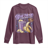 Blue Moon Over Brooklyn Banana Smoothie Aesthetic Long Sleeve Shirt Extra Banana Hockey Romance Retro Style - Wonder Print Shop