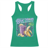 Blue Moon Over Brooklyn Banana Smoothie Aesthetic Racerback Tank Top Extra Banana Hockey Romance Retro Style - Wonder Print Shop