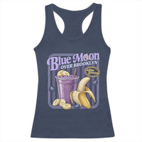 Blue Moon Over Brooklyn Banana Smoothie Aesthetic Racerback Tank Top Extra Banana Hockey Romance Retro Style - Wonder Print Shop