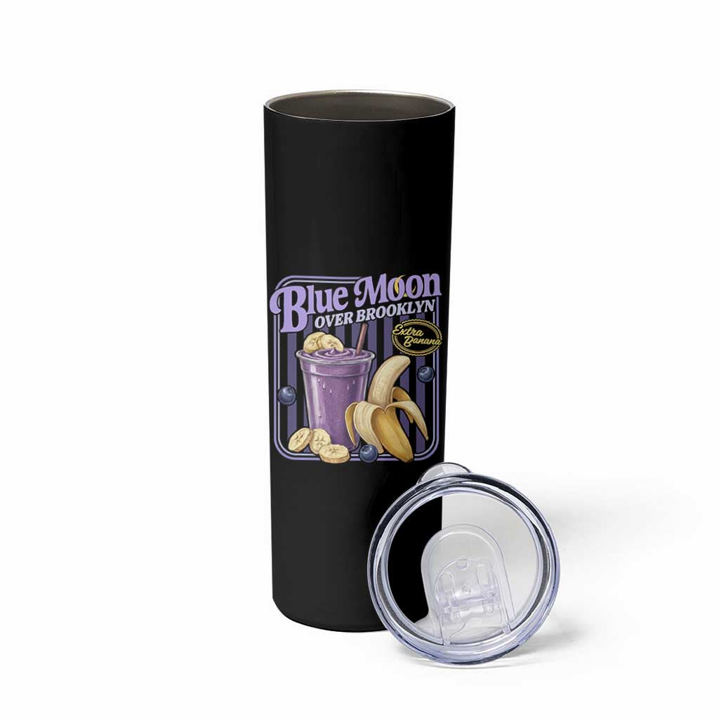Blue Moon Over Brooklyn Banana Smoothie Aesthetic Skinny Tumbler Extra Banana Hockey Romance Retro Style - Wonder Print Shop