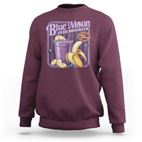 Blue Moon Over Brooklyn Banana Smoothie Aesthetic Sweatshirt Extra Banana Hockey Romance Retro Style - Wonder Print Shop