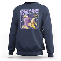 Blue Moon Over Brooklyn Banana Smoothie Aesthetic Sweatshirt Extra Banana Hockey Romance Retro Style - Wonder Print Shop