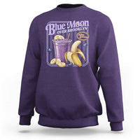 Blue Moon Over Brooklyn Banana Smoothie Aesthetic Sweatshirt Extra Banana Hockey Romance Retro Style - Wonder Print Shop