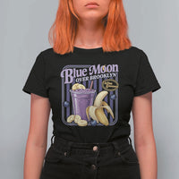 Blue Moon Over Brooklyn Banana Smoothie Aesthetic T Shirt For Women Extra Banana Hockey Romance Retro Style - Wonder Print Shop