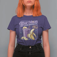 Blue Moon Over Brooklyn Banana Smoothie Aesthetic T Shirt For Women Extra Banana Hockey Romance Retro Style - Wonder Print Shop