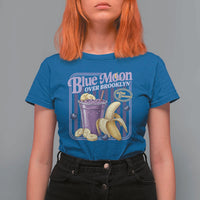Blue Moon Over Brooklyn Banana Smoothie Aesthetic T Shirt For Women Extra Banana Hockey Romance Retro Style - Wonder Print Shop