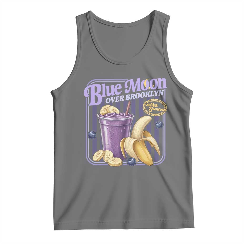 Blue Moon Over Brooklyn Banana Smoothie Aesthetic Tank Top Extra Banana Hockey Romance Retro Style - Wonder Print Shop