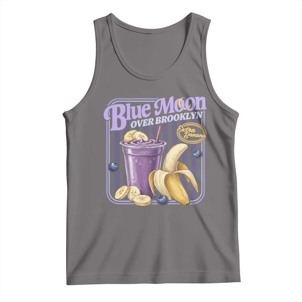 Blue Moon Over Brooklyn Banana Smoothie Aesthetic Tank Top Extra Banana Hockey Romance Retro Style - Wonder Print Shop