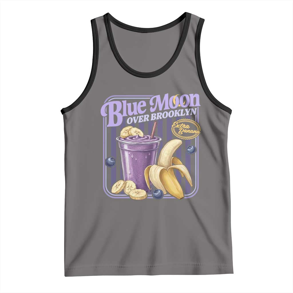Blue Moon Over Brooklyn Banana Smoothie Aesthetic Tank Top Extra Banana Hockey Romance Retro Style - Wonder Print Shop