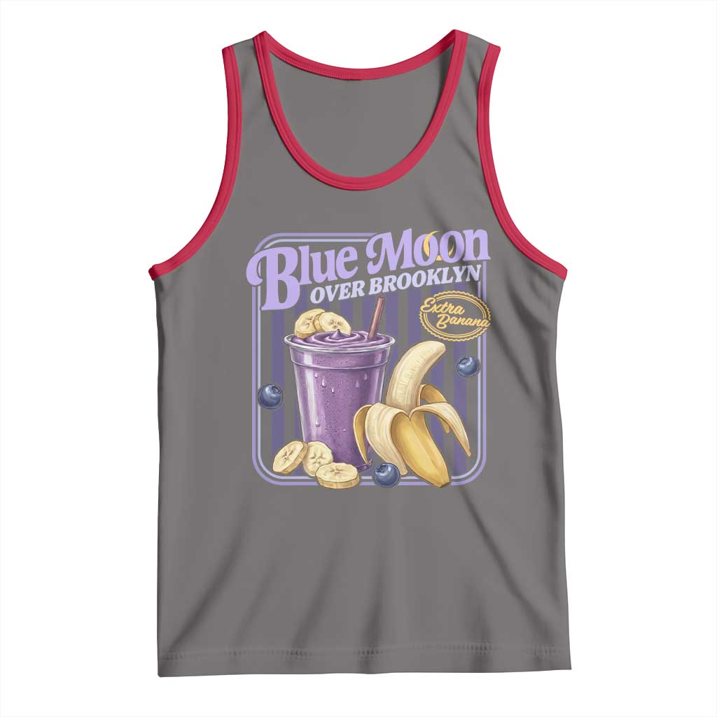Blue Moon Over Brooklyn Banana Smoothie Aesthetic Tank Top Extra Banana Hockey Romance Retro Style - Wonder Print Shop