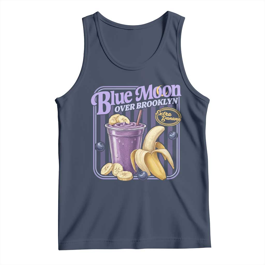 Blue Moon Over Brooklyn Banana Smoothie Aesthetic Tank Top Extra Banana Hockey Romance Retro Style - Wonder Print Shop