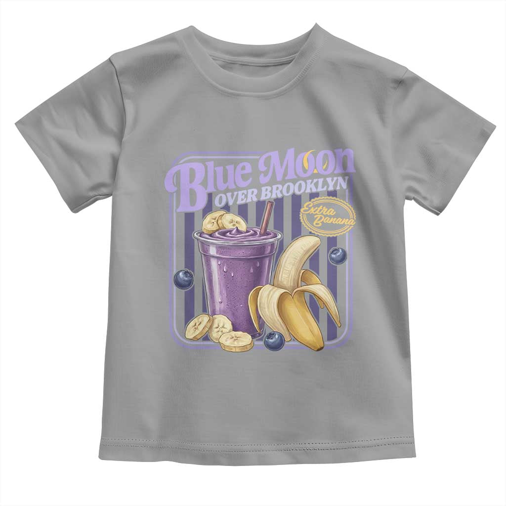 Blue Moon Over Brooklyn Banana Smoothie Aesthetic Toddler T Shirt Extra Banana Hockey Romance Retro Style - Wonder Print Shop