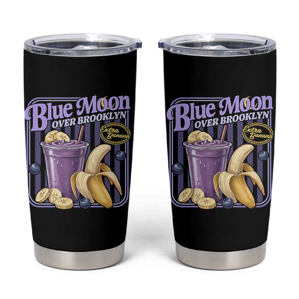 Blue Moon Over Brooklyn Banana Smoothie Aesthetic Tumbler Cup Extra Banana Hockey Romance Retro Style - Wonder Print Shop