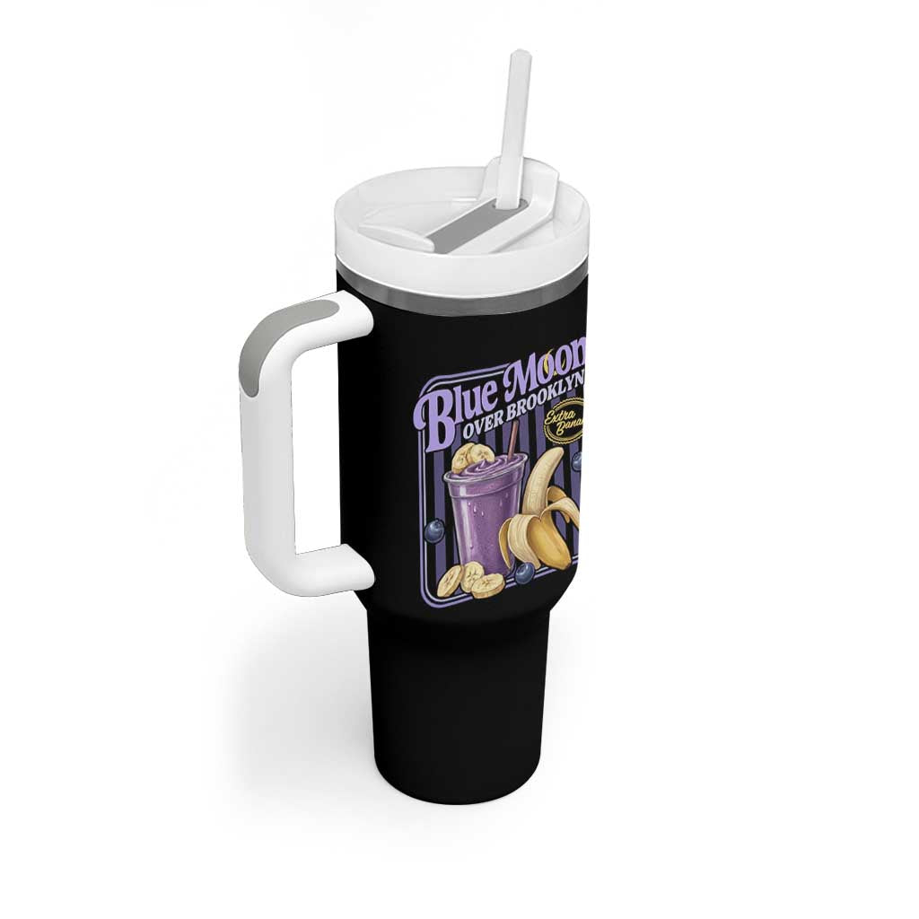 Blue Moon Over Brooklyn Banana Smoothie Aesthetic Tumbler With Handle Extra Banana Hockey Romance Retro Style - Wonder Print Shop