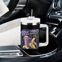 Blue Moon Over Brooklyn Banana Smoothie Aesthetic Tumbler With Handle Extra Banana Hockey Romance Retro Style - Wonder Print Shop