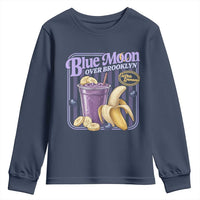 Blue Moon Over Brooklyn Banana Smoothie Aesthetic Youth Sweatshirt Extra Banana Hockey Romance Retro Style - Wonder Print Shop