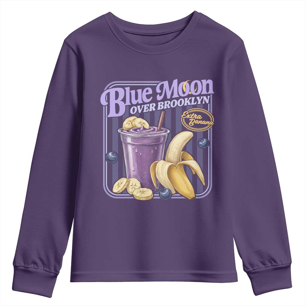Blue Moon Over Brooklyn Banana Smoothie Aesthetic Youth Sweatshirt Extra Banana Hockey Romance Retro Style - Wonder Print Shop