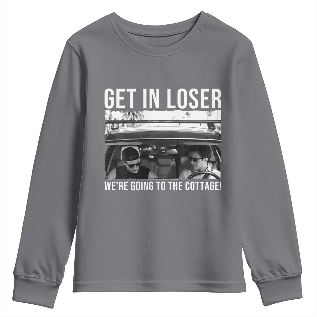 Get In Loser We're Going To The Cottage Youth Sweatshirt Funny Hockey Romance Road Trip Summer - Wonder Print Shop