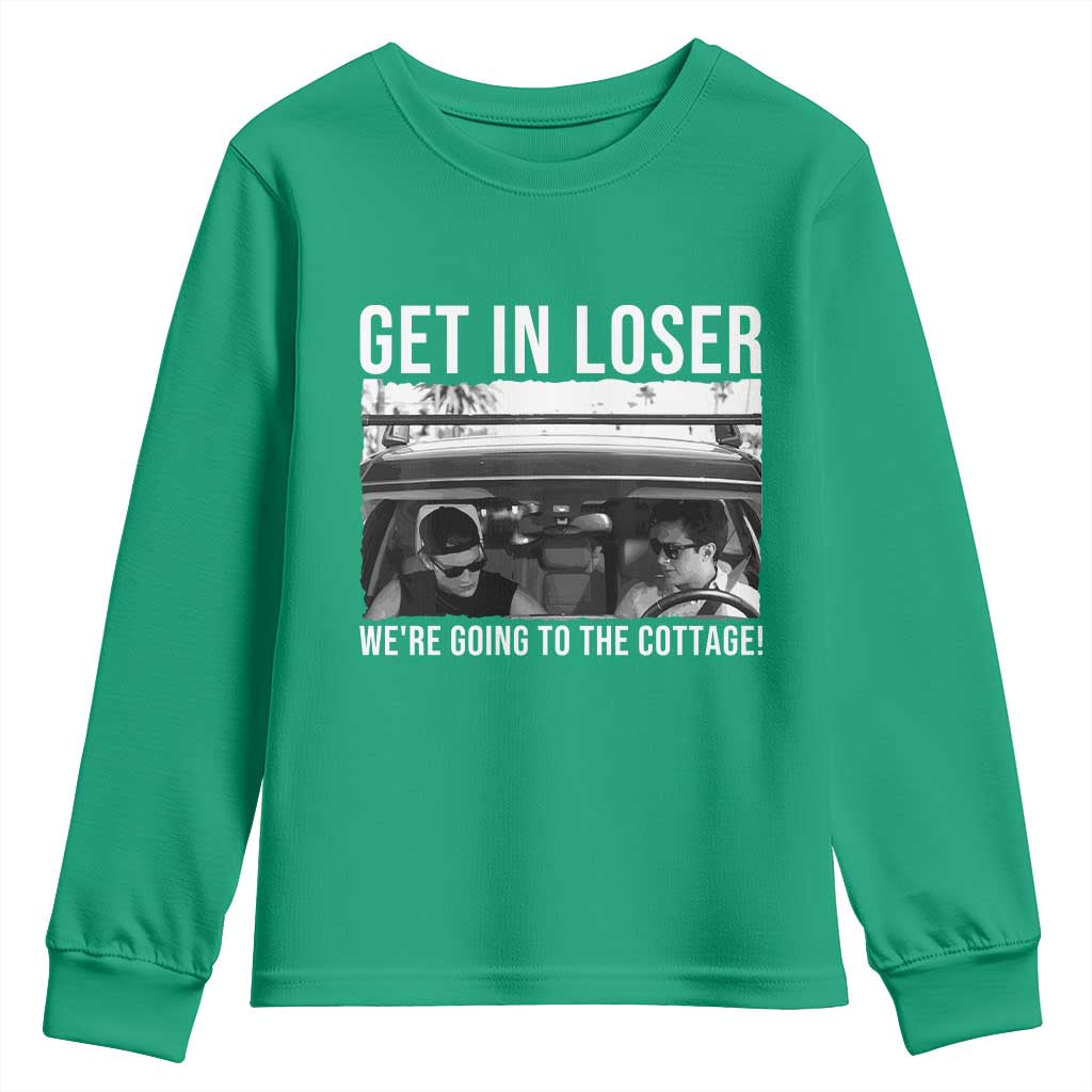 Get In Loser We're Going To The Cottage Youth Sweatshirt Funny Hockey Romance Road Trip Summer - Wonder Print Shop
