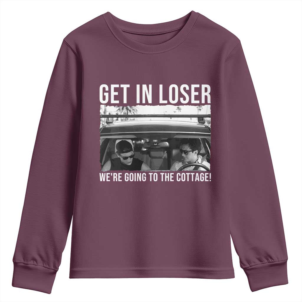 Get In Loser We're Going To The Cottage Youth Sweatshirt Funny Hockey Romance Road Trip Summer - Wonder Print Shop