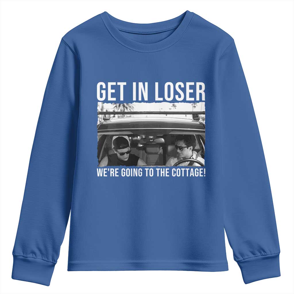 Get In Loser We're Going To The Cottage Youth Sweatshirt Funny Hockey Romance Road Trip Summer - Wonder Print Shop