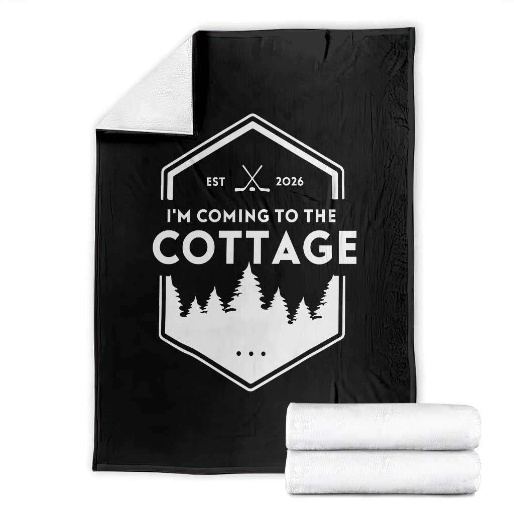 I'm Coming to the Cottage Throw Blanket Rustic Outdoor Retro Forest Hockey Romance - Wonder Print Shop