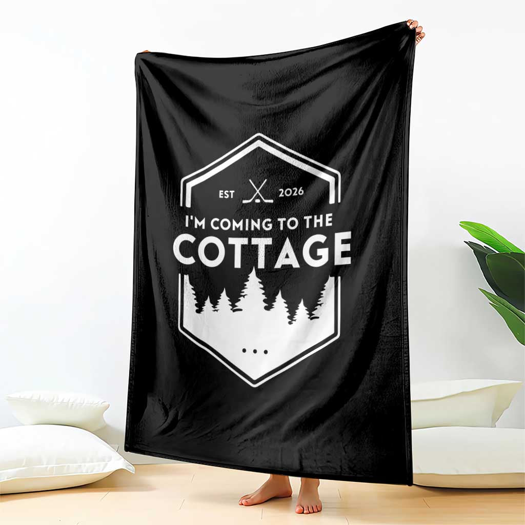 I'm Coming to the Cottage Throw Blanket Rustic Outdoor Retro Forest Hockey Romance - Wonder Print Shop