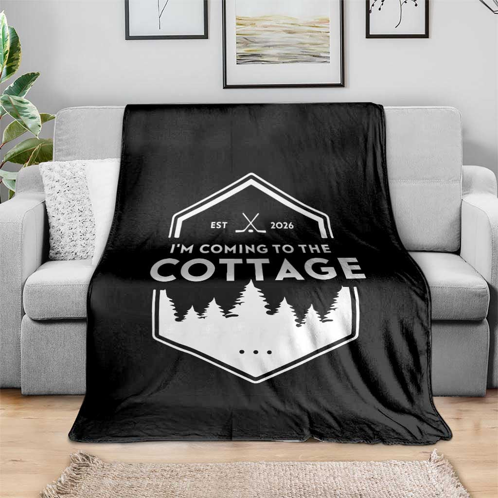 I'm Coming to the Cottage Throw Blanket Rustic Outdoor Retro Forest Hockey Romance - Wonder Print Shop