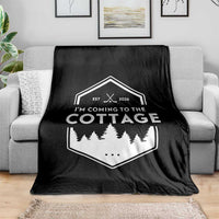 I'm Coming to the Cottage Throw Blanket Rustic Outdoor Retro Forest Hockey Romance - Wonder Print Shop
