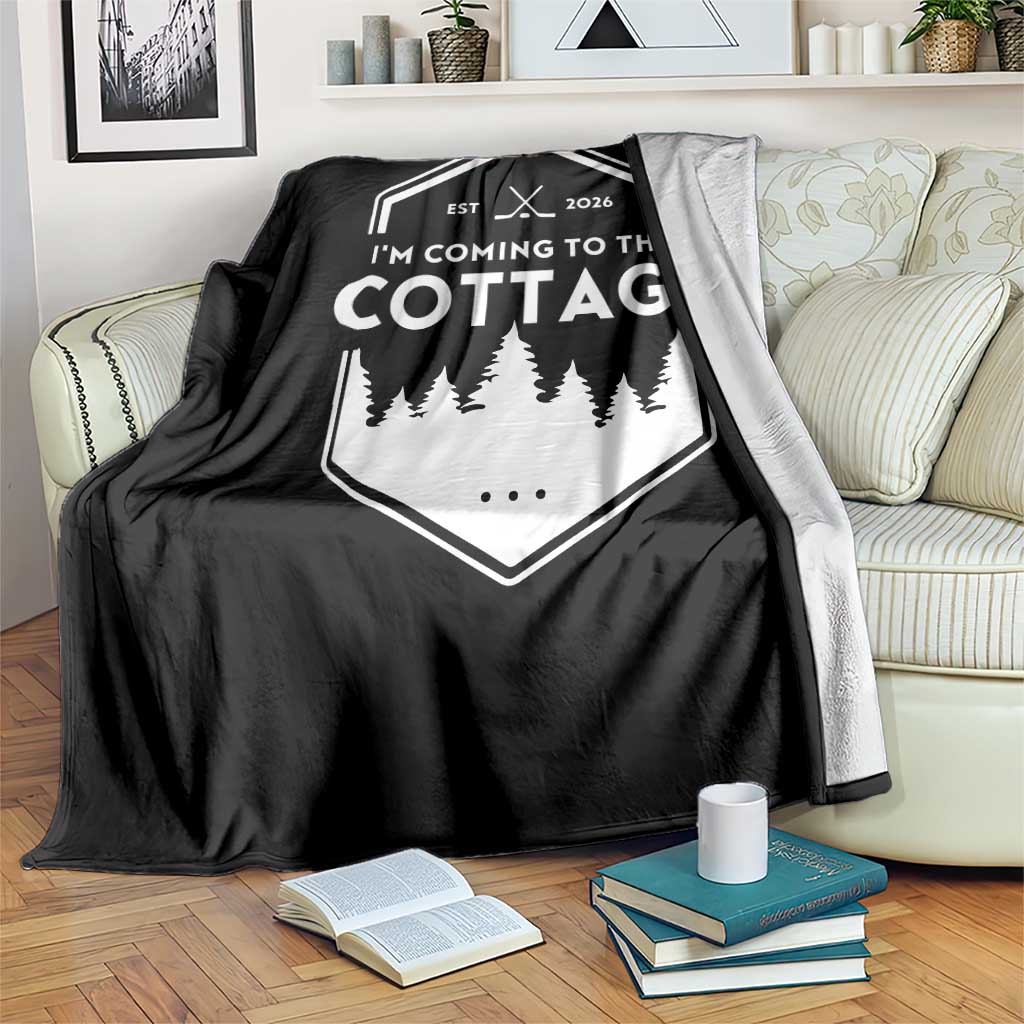I'm Coming to the Cottage Throw Blanket Rustic Outdoor Retro Forest Hockey Romance - Wonder Print Shop