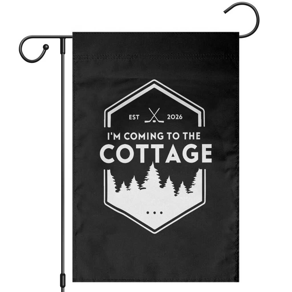 I'm Coming to the Cottage Garden Flag Rustic Outdoor Retro Forest Hockey Romance - Wonder Print Shop