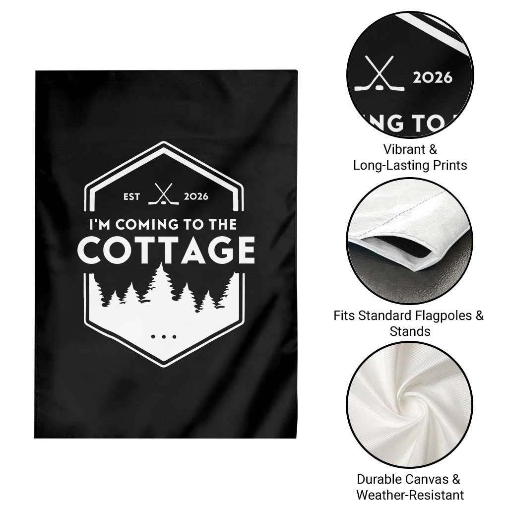I'm Coming to the Cottage Garden Flag Rustic Outdoor Retro Forest Hockey Romance - Wonder Print Shop