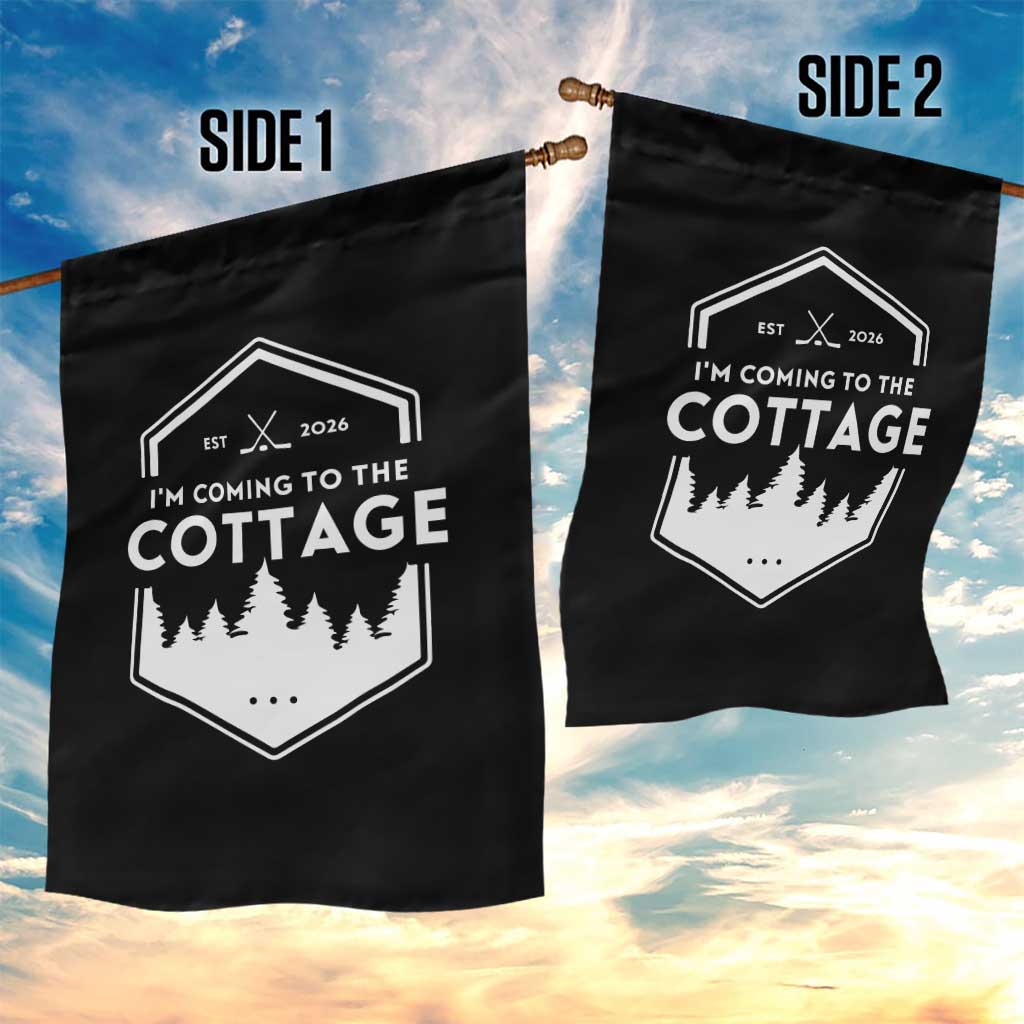 I'm Coming to the Cottage Garden Flag Rustic Outdoor Retro Forest Hockey Romance - Wonder Print Shop