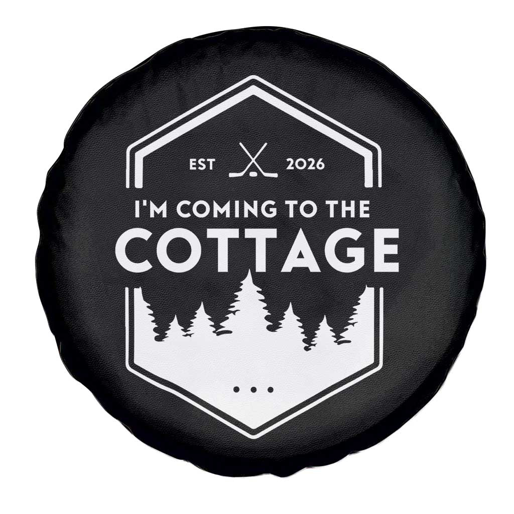 I'm Coming to the Cottage Spare Tire Cover Rustic Outdoor Retro Forest Hockey Romance - Wonder Print Shop