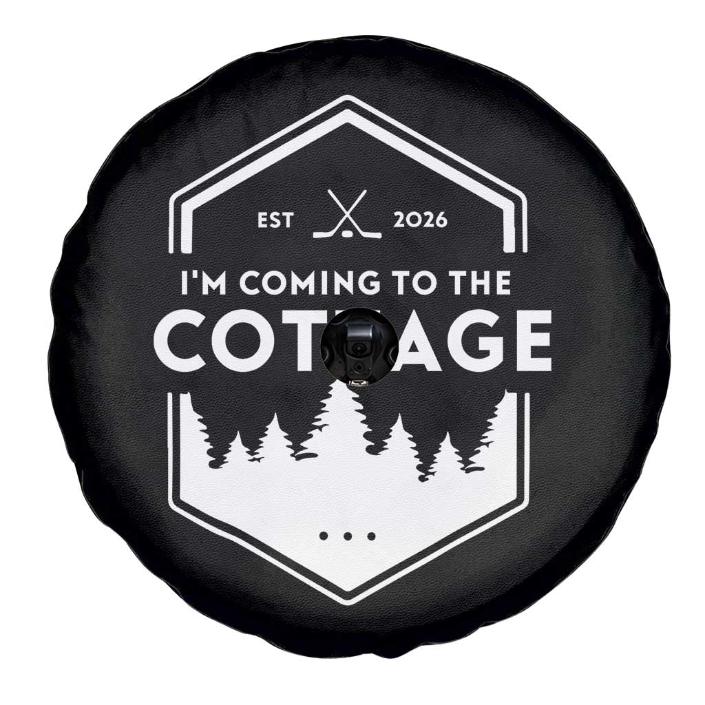 I'm Coming to the Cottage Spare Tire Cover Rustic Outdoor Retro Forest Hockey Romance - Wonder Print Shop