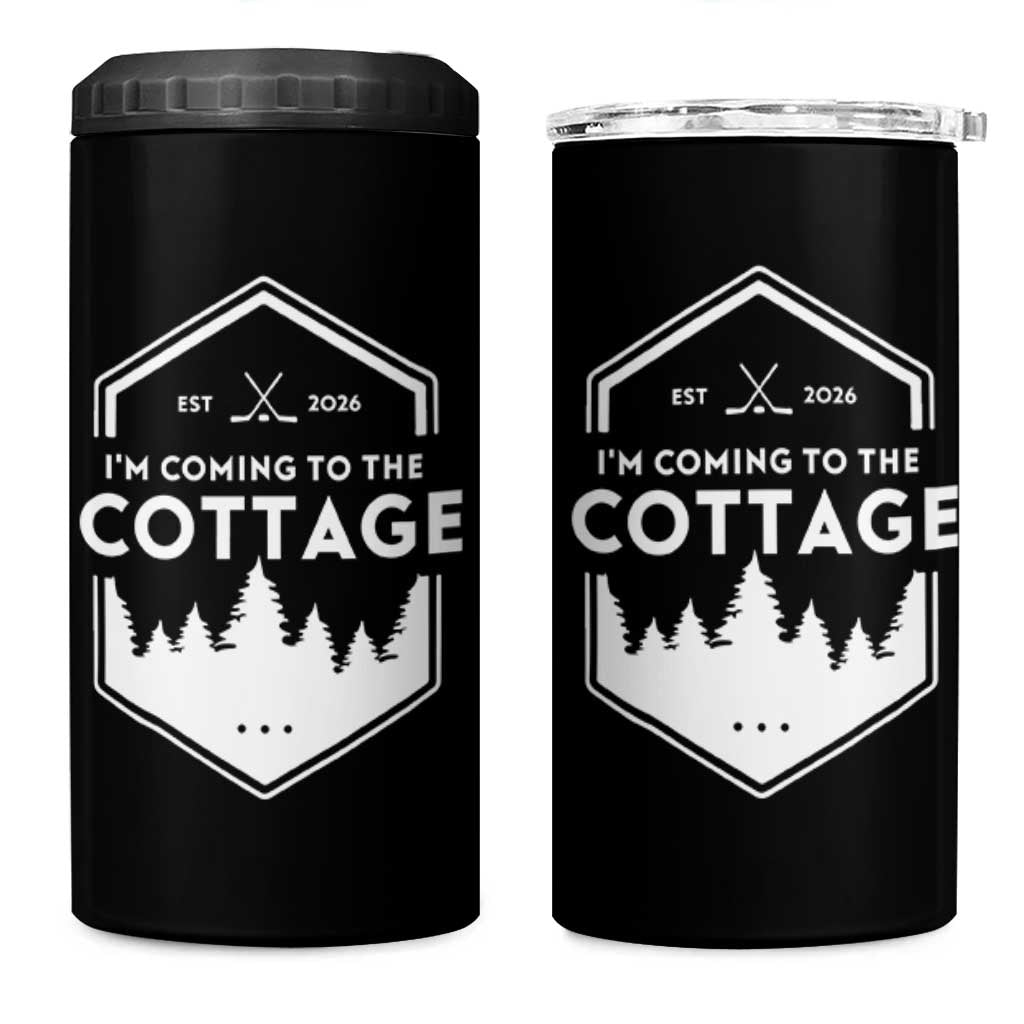 I'm Coming to the Cottage 4 in 1 Can Cooler Tumbler Rustic Outdoor Retro Forest Hockey Romance - Wonder Print Shop