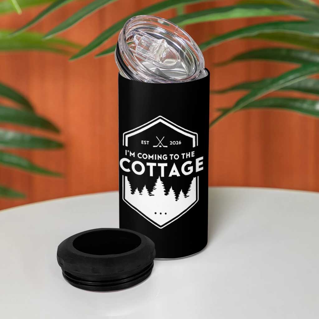 I'm Coming to the Cottage 4 in 1 Can Cooler Tumbler Rustic Outdoor Retro Forest Hockey Romance - Wonder Print Shop