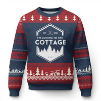 I'm Coming to the Cottage Ugly Christmas Sweater Rustic Outdoor Retro Forest Hockey Romance - Wonder Print Shop