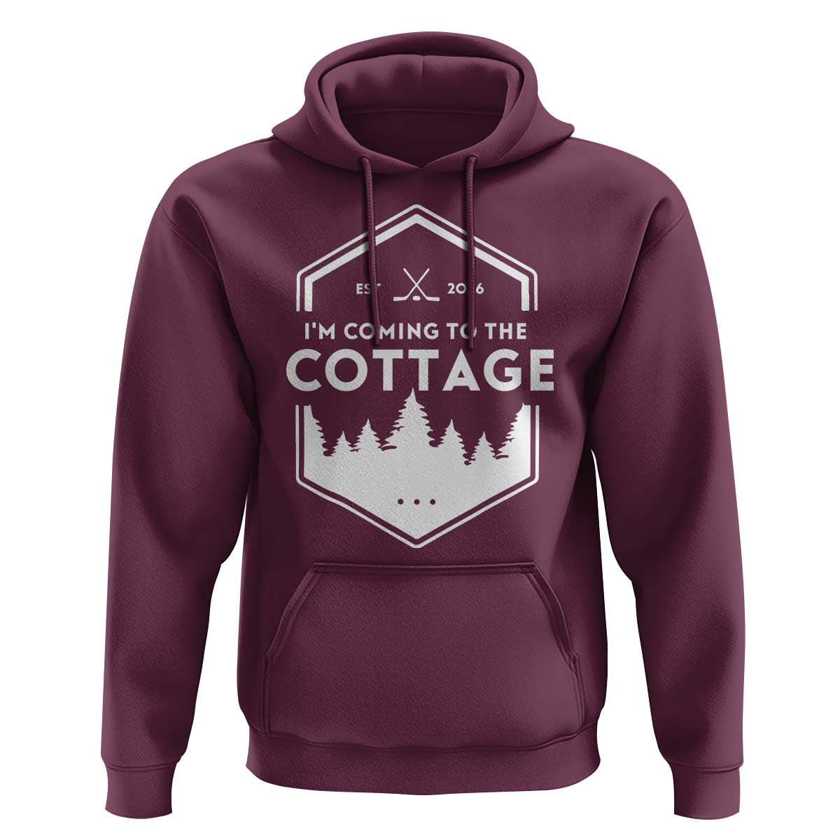 I'm Coming to the Cottage Hoodie Rustic Outdoor Retro Forest Hockey Romance - Wonder Print Shop
