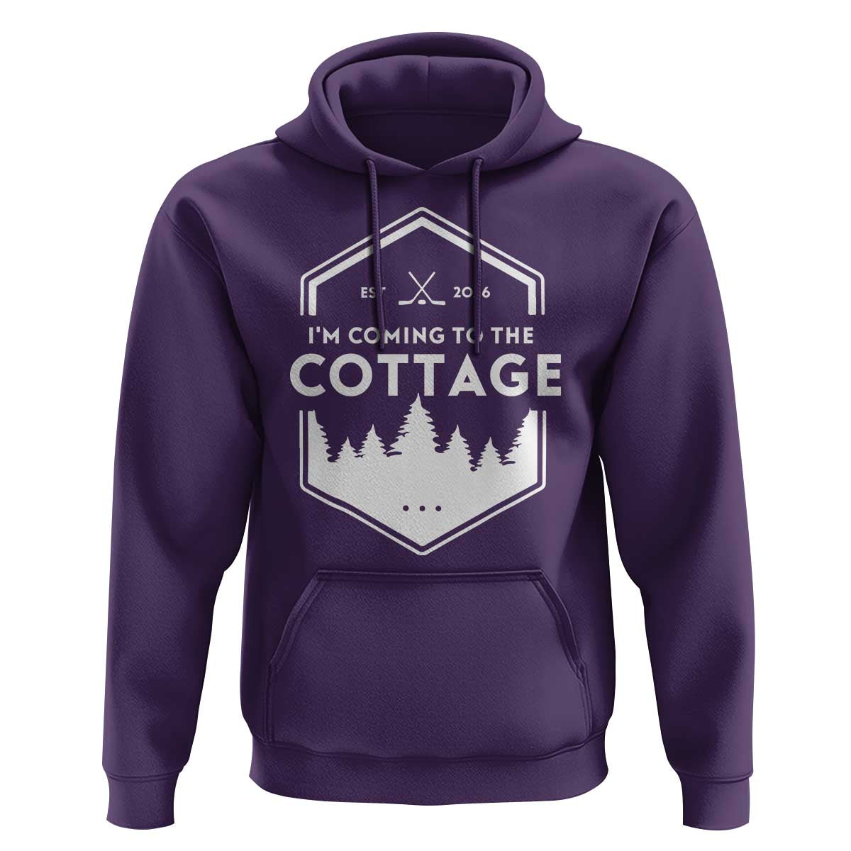 I'm Coming to the Cottage Hoodie Rustic Outdoor Retro Forest Hockey Romance - Wonder Print Shop