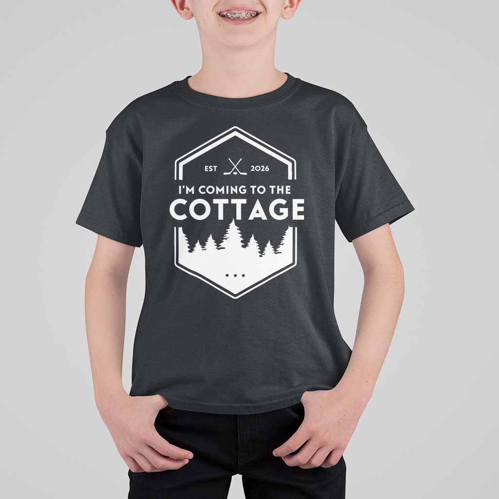 I'm Coming to the Cottage T Shirt For Kid Rustic Outdoor Retro Forest Hockey Romance - Wonder Print Shop